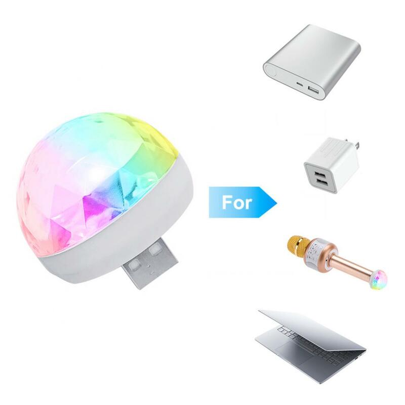Colorful Sound Activated Disco Light USB Mini LED DJ Stage Light Party Ball Colorful Light Bar Club Lamp Light voice control