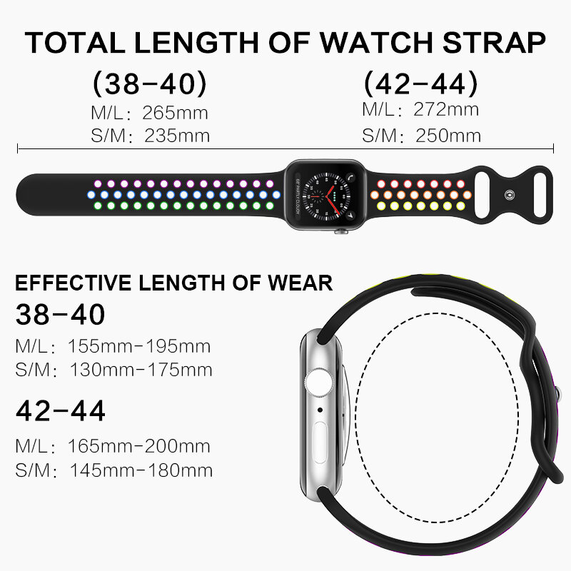 Correa de silicona para Apple Watch, pulsera deportiva Ultra2 de 49mm, Series 9, 8, 7, 41mm, 45mm, 38mm, 42mm, iWatch 7, 6, SE, 5, 4, 3, 44mm, 40mm