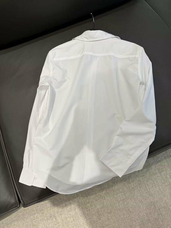 Camisa de popelina holgada con dobladillo asimétrico para mujer, camisa de popelina con solapa de estilo básico, camisa retro de manga larga con botones, top elegante, nueva moda