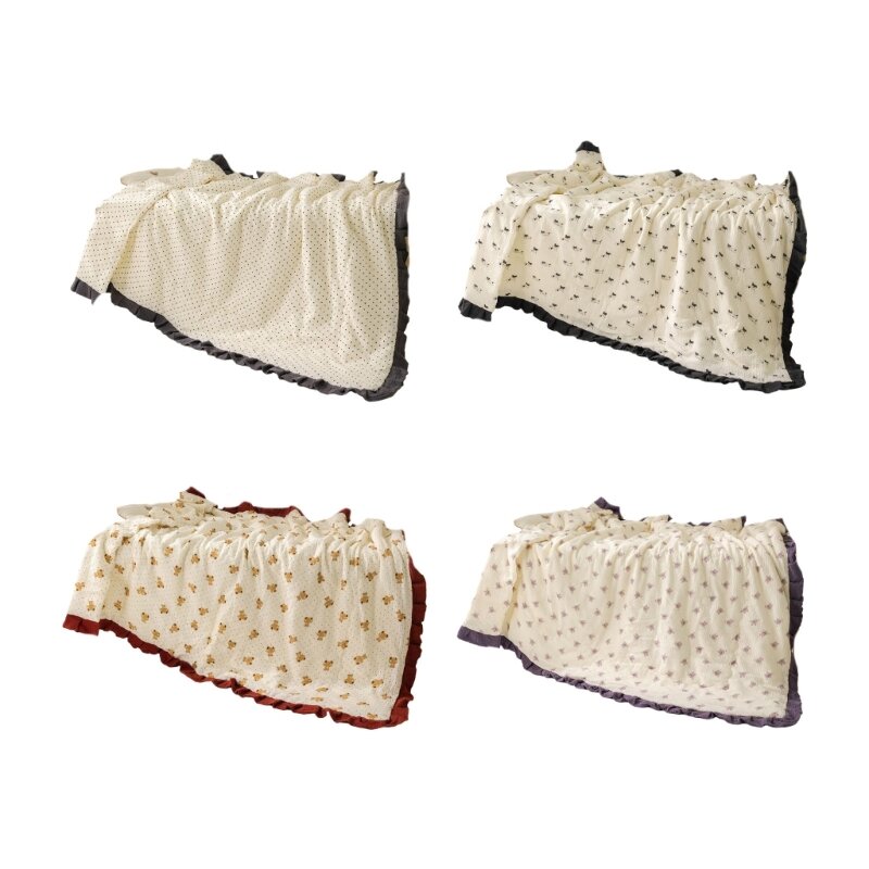 Cueiros de musselina com babados algodão recém-nascidos cobertor para receber cobertores toalha 45BF
