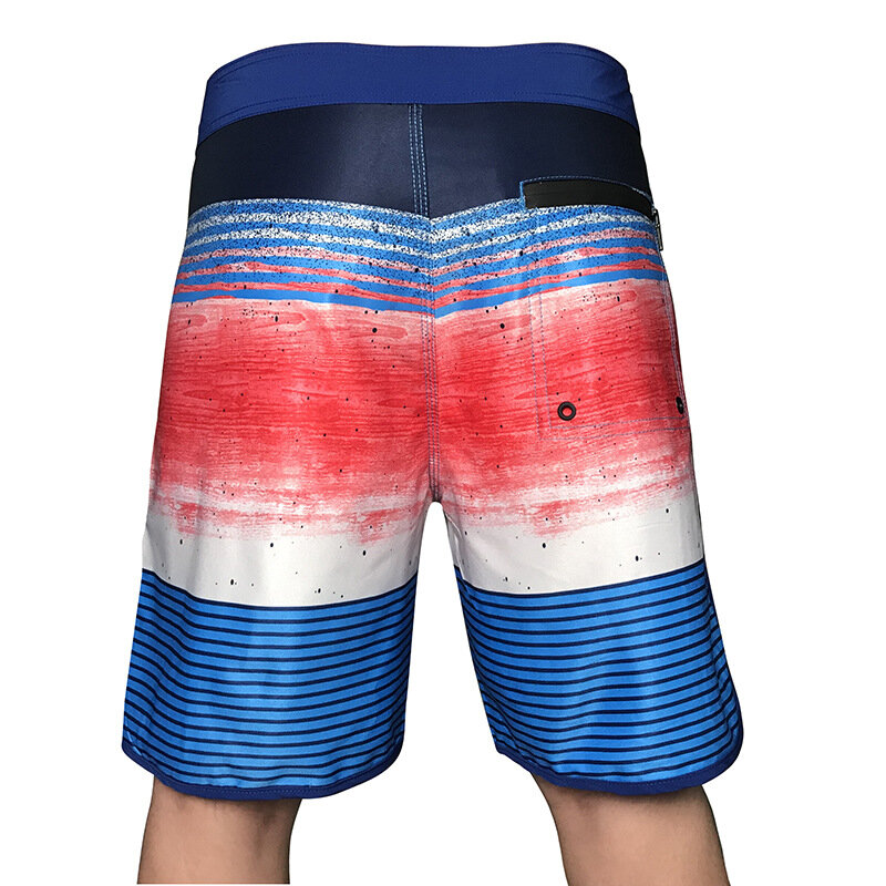 ASFTWO new 4-sided stretch quick dry hot Spring surf printed beach pants casual men's bodybuilding shorts