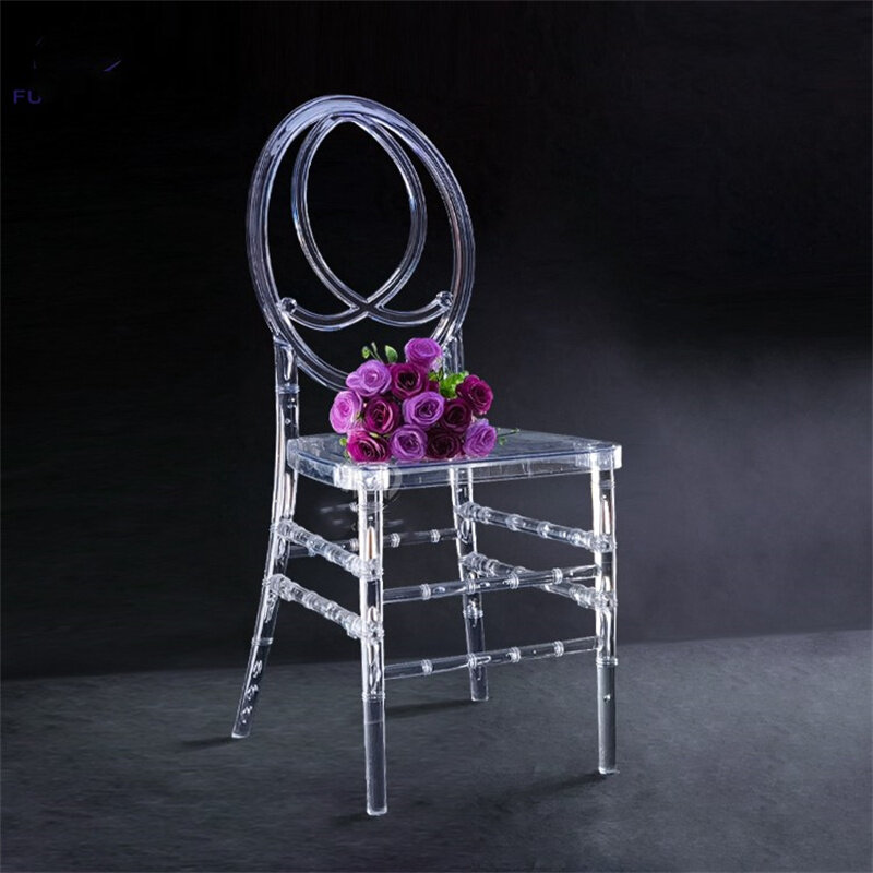 Clear Crystal Wedding Chair, Banquinho Grande Banquete, Decoração do Partido, 4 Pcs