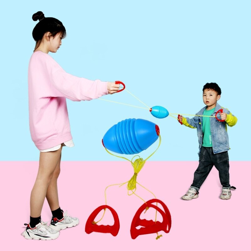 Juguete de deportes al aire libre para niños, pelota elástica de doble competición para tirar a mano, entrenamiento sensorial para guardería, juguete de interacción entre padres e hijos, regalo