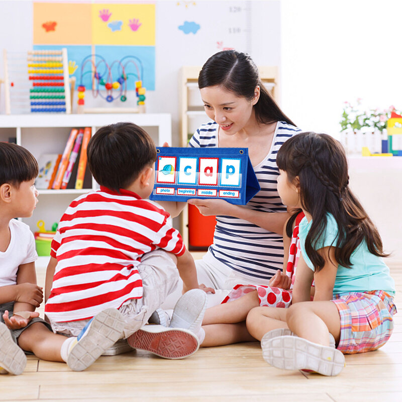 幼稚園のポケットチャートcVC単語フラッシュカード、子供教育、単語ビルダー、phonicsゲーム、学用品