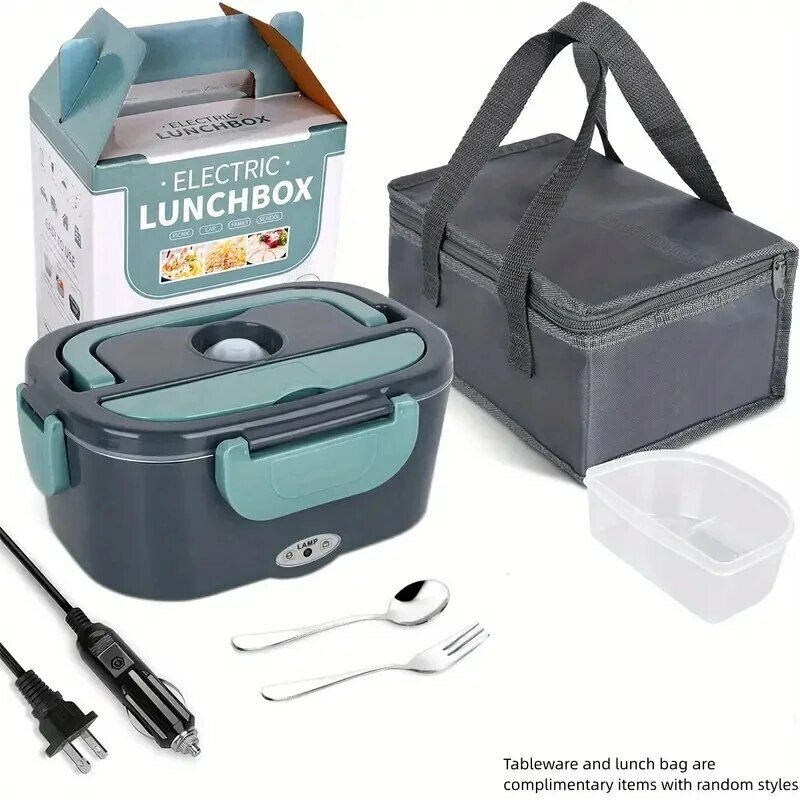 Kotak makan siang listrik, pemanas makanan portabel untuk mobil atau rumahan anti bocor, pemanas makanan untuk truk 1.5 L 60W