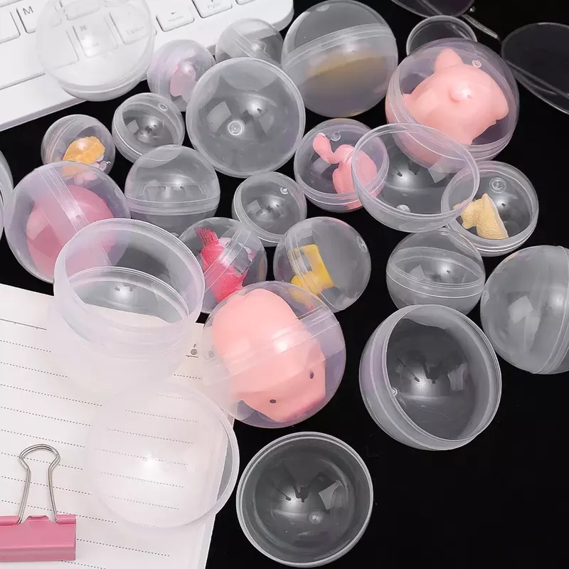 Пустые круглые прозрачные капсулы для хранения игрушек, устройство для изготовления жевательных яиц, маленький контейнер для детской вечеринки, приз, игрушка, торговые яйца