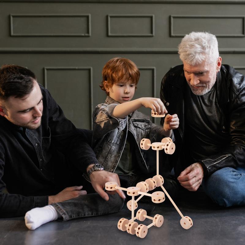 Mainan blok bangunan Tinker Set blok kayu mengasah keterampilan Motor halus mengatasi masalah kemampuan pengembangan pusat Daycare liburan