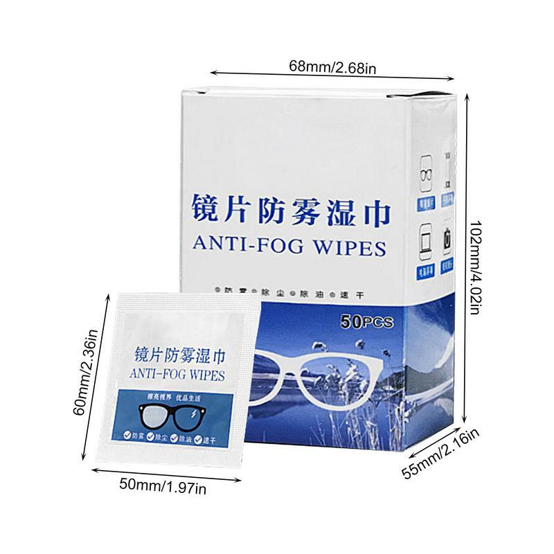 Lens Wipes 50pcs Pre-Moistened Eye Glasses Wiping Pads Eyeglass Care Products Non-Woven Cloths For Goggles Car Rearview Mirror