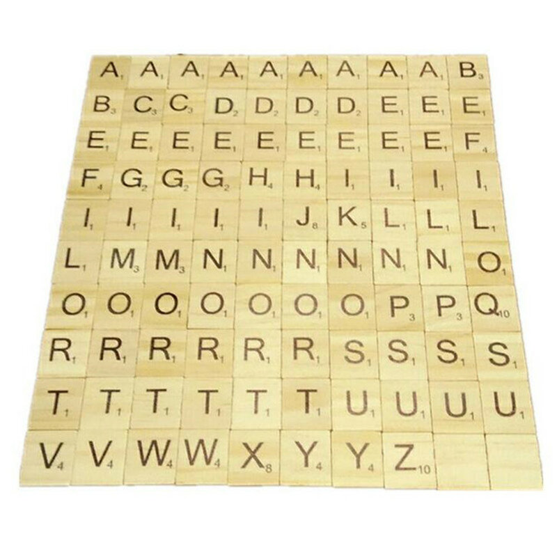 Hot Sale 100Pcs/Set Kids Diy Wooden Alphabet Crafts Educational Letters Craft Jigsaw Puzzles Toys For Children 2024