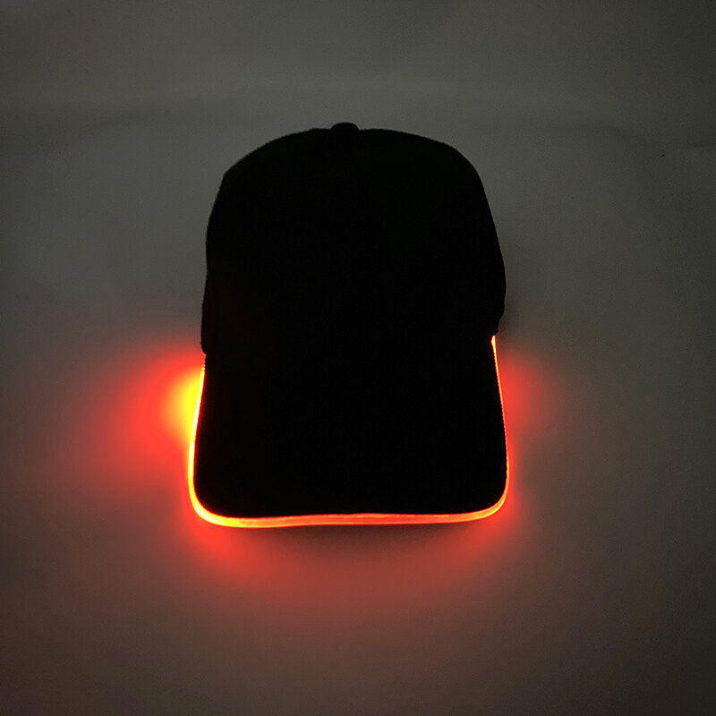 Świecąca czapka LED sportowa czapka z daszkiem na świeżym powietrzu neonowa moda czapka hip-hopowa na świeżym powietrzu oświetlenie na imprezę w ciemności