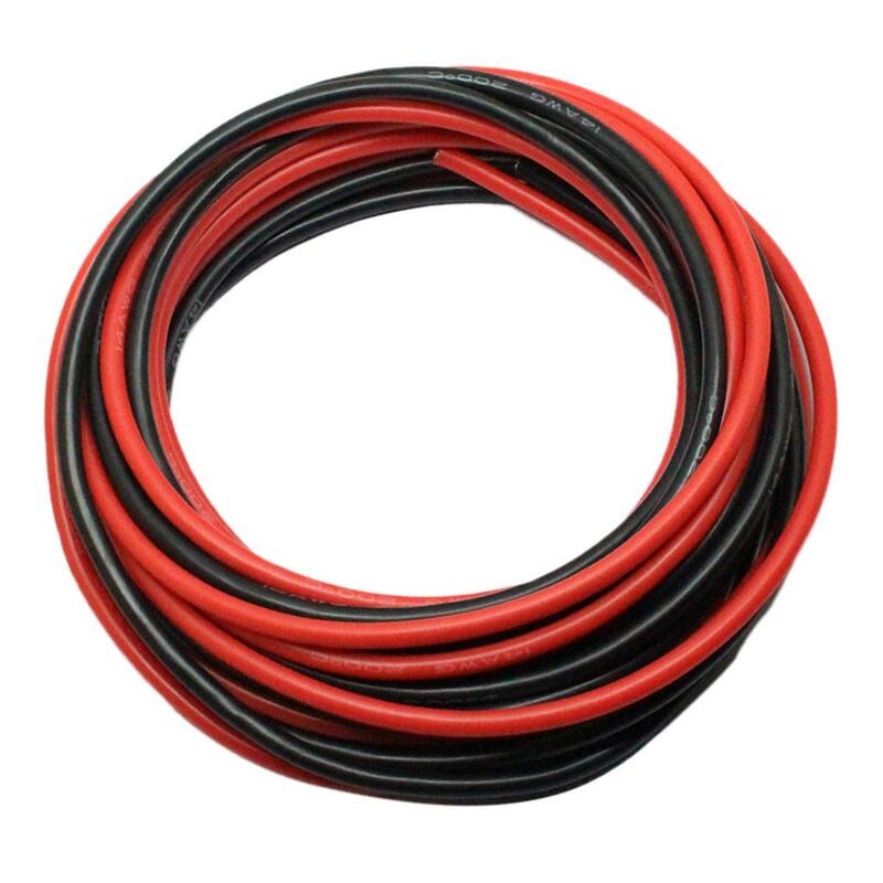 2 rollos de alambre de silicona suave de 14AWG, resistente a altas temperaturas, rojo y negro