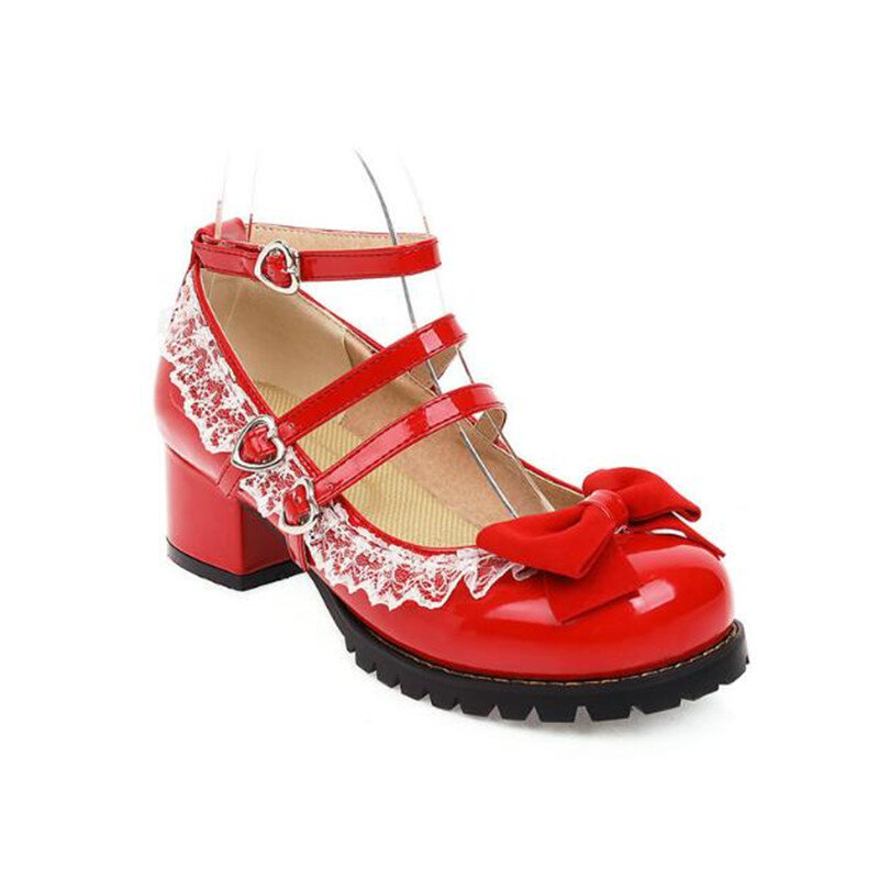 Туфли-лодочки женские в британском стиле, обувь в стиле ретро, Туфли Мэри Джейн, Лолита, принцесса, на толстом каблуке, униформа JK с круглым носком, Япония