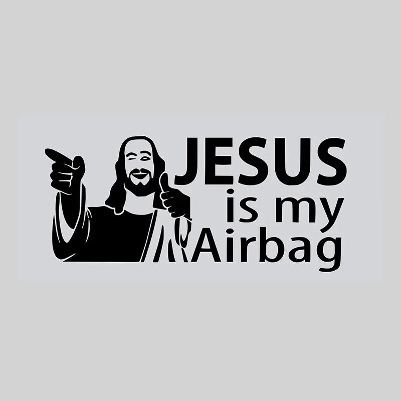 JESUS IS MY AIRBAG Car Sticker Waterproof Personalized Decal Laptop Truck Motorcycle Auto Accessories PVC,15cm*6cm