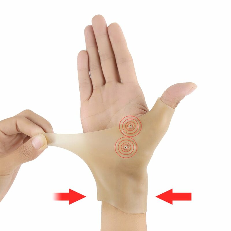 Guantes magnéticos prácticos para el cuidado de las manos, brazalete de silicona para masaje de muñeca y dedos, equipo de protección, mineral magnético