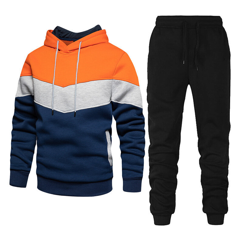 Мужская спортивная одежда 2023, Модный повседневный весенне-осенний комплект с толстовкой и брюками, костюм из двух предметов
