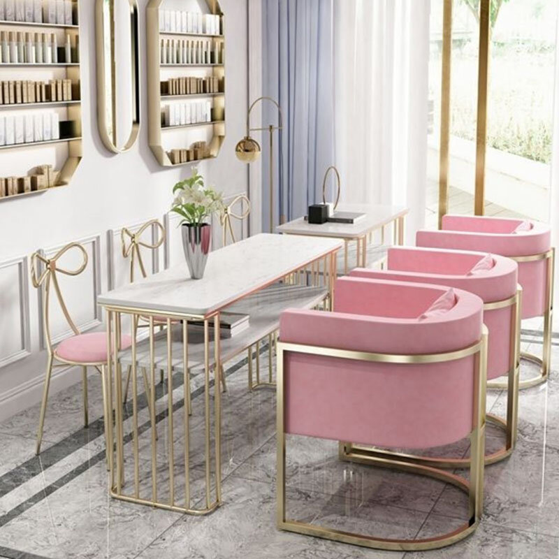 プロのための美的ネイルテーブル,マニキュア家具,ピンクのサロン,ジュエリークリーナー,高級デザイン