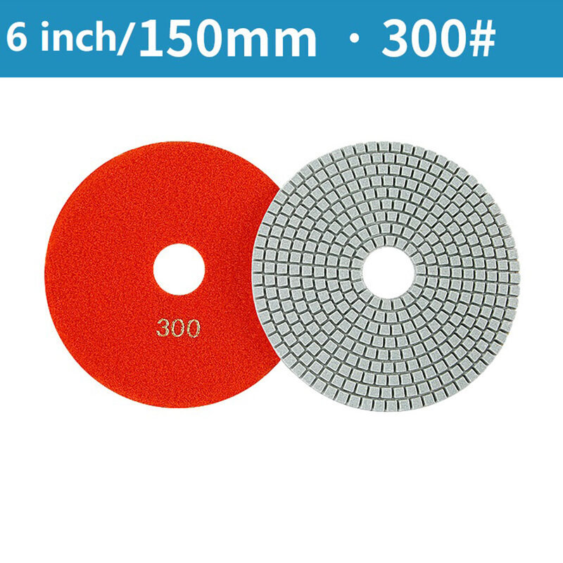 Flexíveis discos de diamante para moagem ferramenta elétrica, seco e molhado polimento Pad, seco e molhado, 150mm, 6"