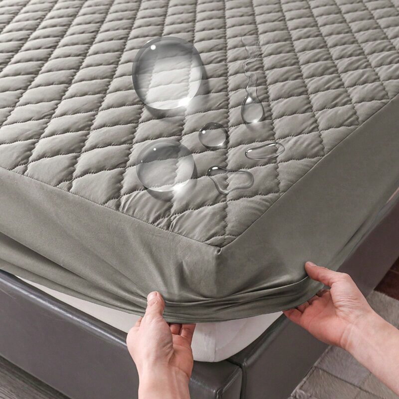 Funda de colchón impermeable, bajera sábana, Protector de colchón individual/doble/140/160, talla múltiple, gris/blanco