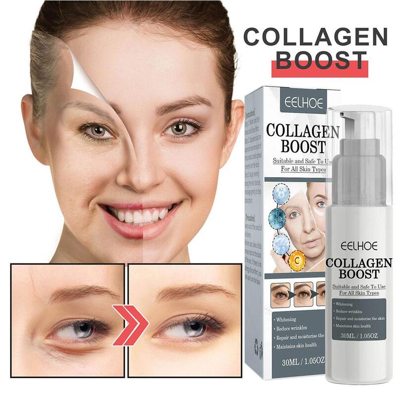 Soro Collagen Boost para mulheres, anti-envelhecimento, corrector de manchas escuras, creme facial anti-rugas, linhas finas desbotadas, cuidados com a pele, 30ml, 3 PCs, 1PC