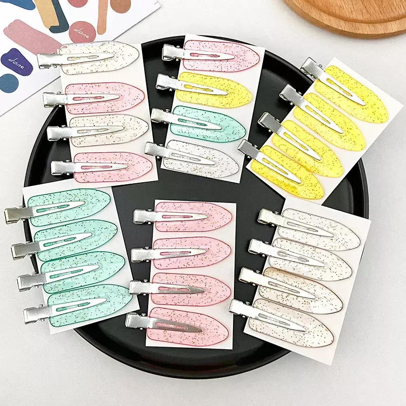 No Bend Seamless Hair Clips para Mulheres, Side Bangs Fix, Fringe Barrette, Maquiagem, Washing Face Accessories, Girls Styling, 4pcs
