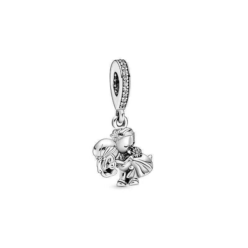 Лидер продаж, изысканный браслет из стерлингового серебра 925 пробы с милым ангелом для мальчиков и девочек, оригинальный женский браслет Panzhu «сделай сам», изысканный уникальный индивидуальный подарок