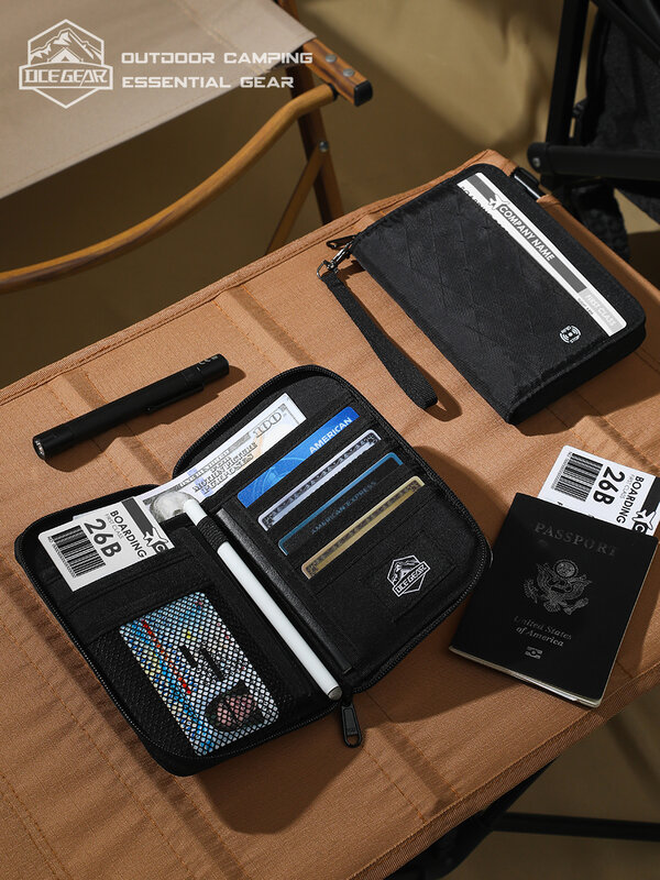 OCEGEAR 旅行やパスポート用のケース,大容量,クレジットカード,小さなジッパー式ハンドバッグ