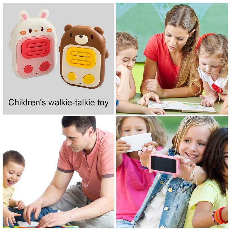 Toy Walkie Talkies 2PCS Wireless Mute Long Range Rechargeable Toddler Walkie Talkies Girl Walkie Talkies For Camping Hiking