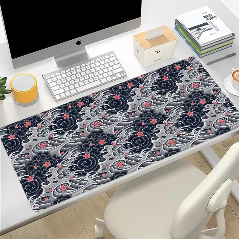Tappetino per Mouse per Pc grande stile giapponese 900x400mm tappetino per Mouse Speed Sea Wave tappetini da scrivania Gamer Mouse Pad tappetino per tastiera tappetino per Mouse per il gioco