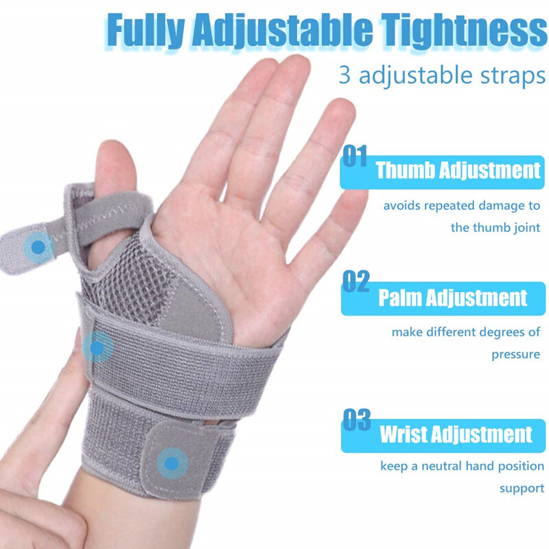 1PC Thumb Spica Splint Stabilizer สนับสนุนข้อมือรั้ง Carpal อุโมงค์ Tendonitis ปวด Relief ขวามือซ้าย Immobilizer