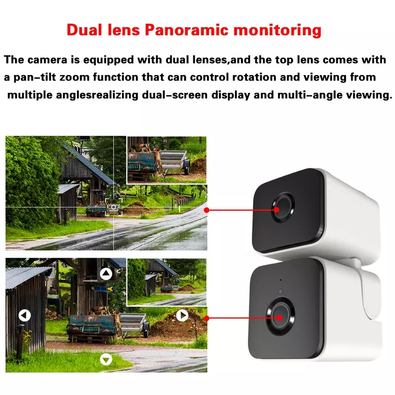 Smart Life Mini dual lens wifi PTZ telecamera di sicurezza Auto tracking indoor 8MP 2 way audio Tuya Home Wireless Baby Monitor Cam