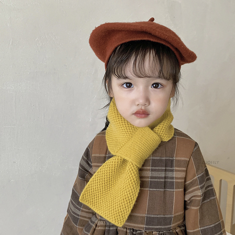 Children Winter Scarf Baby Warm Knitted Soild Scarves for Boys Girls Soft Kids Scarf Toddler Thick Warm Neckerchief Accessories