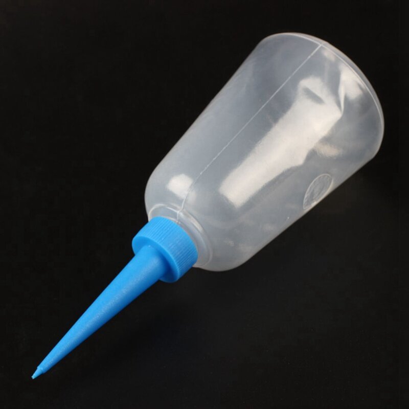 투명한 흰색 파란색 플라스틱 액체 접착제 어플리케이터 병, 3X, 250ml