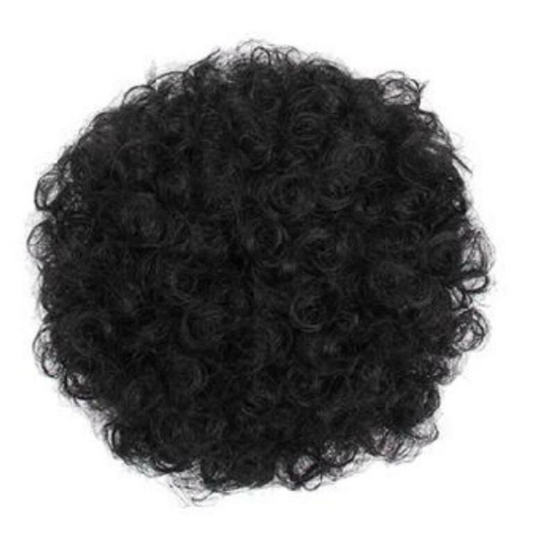 Puff Hair Bun Chignon, Cordão curto, Rabo de cavalo encaracolado, Envolva na extensão do cabelo afro, Curly Bun Chignon