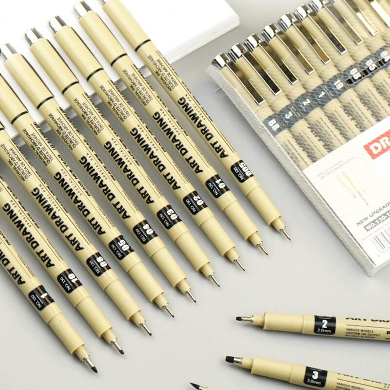 Ensemble de stylos fins étanches pour artistes, conception de type de stylo, suppression de 12 lignes différentes, croquis d'illustrations
