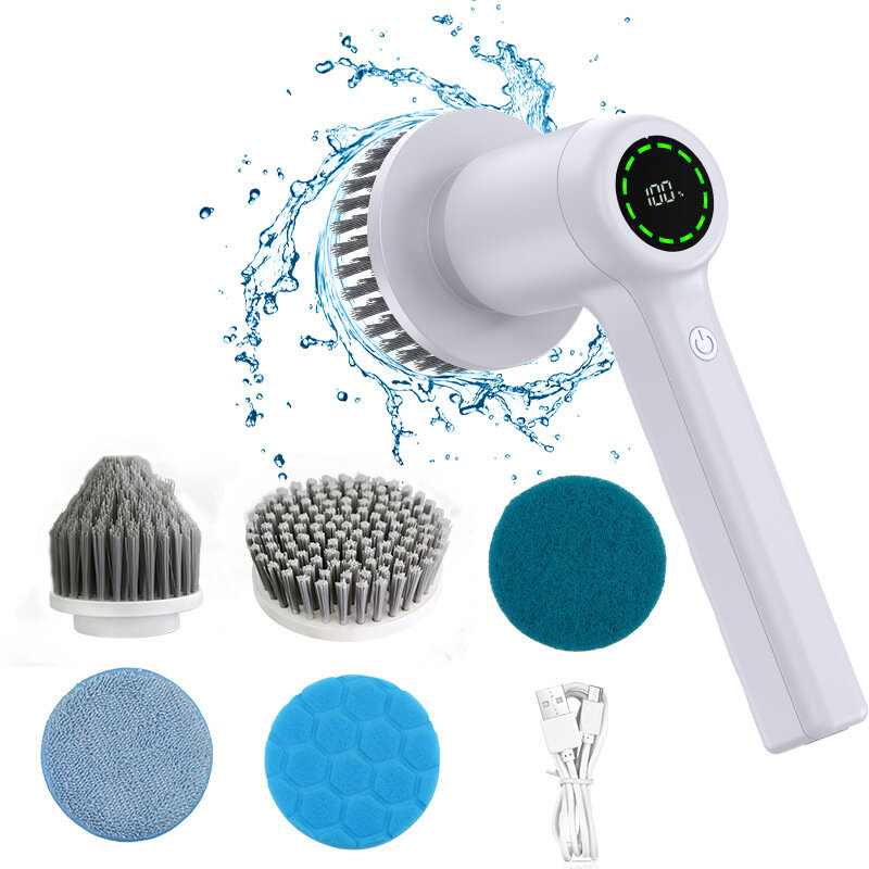 Multi-Funcional Escova de Limpeza Elétrica, Portátil, Alta Velocidade, Vida Útil, Escova para Lavar Louça Doméstica, Panelas e Panelas, Escovas de Banho