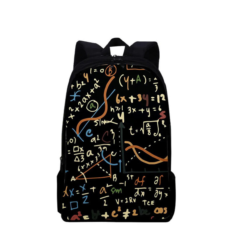 Creative Math Formula Print Backpack Student School Bag Girls Boys Book Bag Teenager Casual Storage Backpack Travel Rucksack