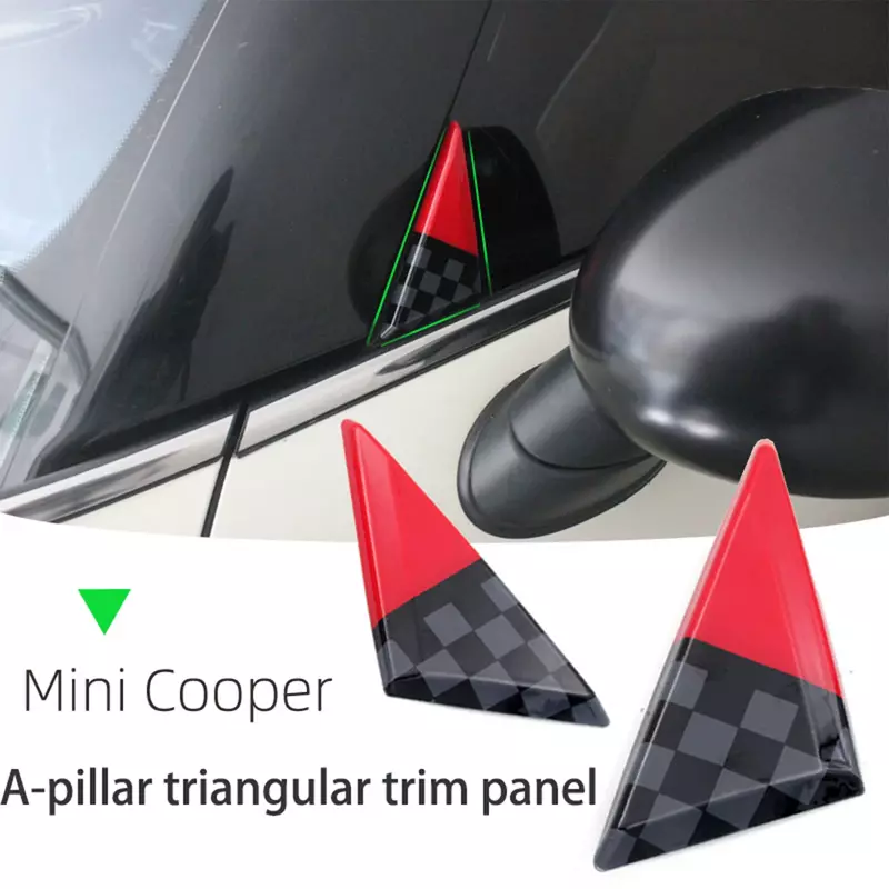 미니 쿠퍼 F55 JCW 문짝 창 코너 A 기둥 삼각형 영역 장식 스티커, 트림 쉘 커버, 자동차 액세서리