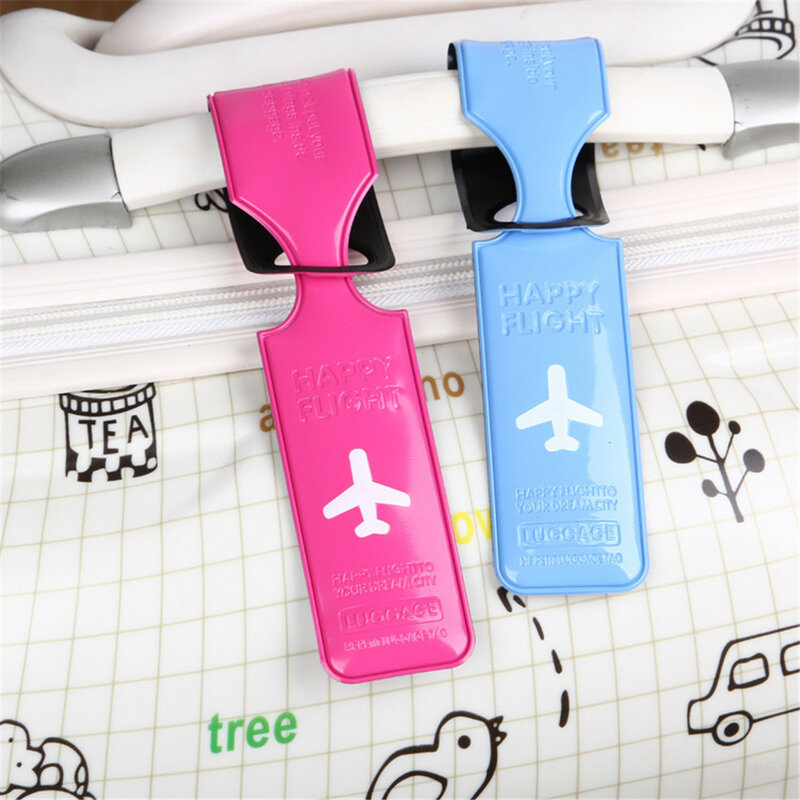 Tag de bagagem de couro do plutônio bagagem criativa sílica gel mala id addres titular embarque tags etiqueta portátil acessórios de viagem