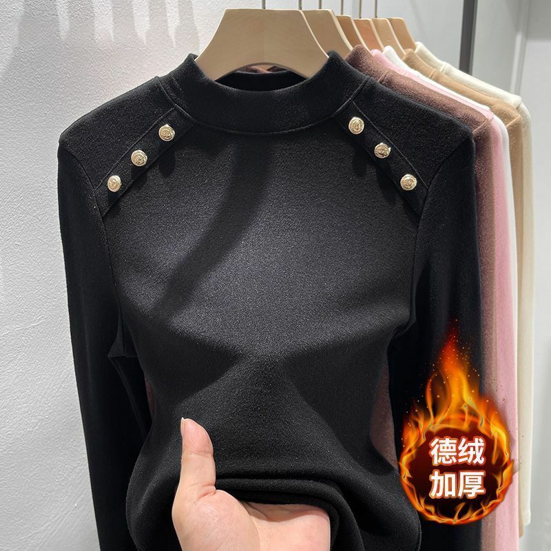 Undershirt Shirt 2024 Autumn and Winter New Cashmere Sweater Women's Turtleneck Long Sleeved Knit Pullover Slim Cashmere Sweater