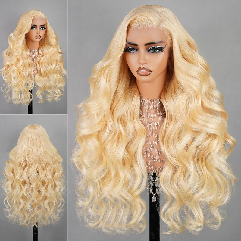 613 Honey Blonde Body Wave Lace Front Wig 13x4 HD Transparent Lace Frontal Wigs Brazilian 13x4 Colored Human Hair Wigs For Women