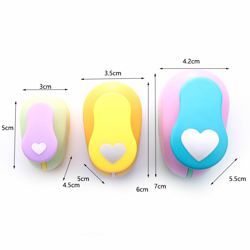 1PC Plastics Heart Hole Punch DIY Embossing Device Children's Educational Embossing Machine Manual Paper Cutter School Supplies