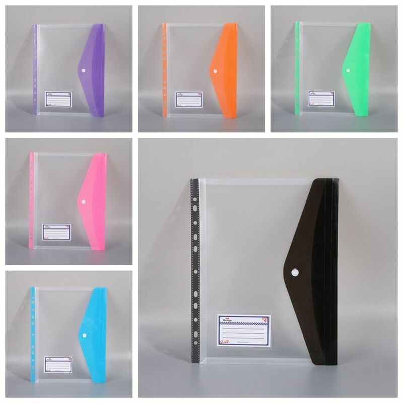 6 pezzi organizzatore di carta A4 cartelle di File portafogli organizzatore di File File trasparenti buste impermeabili colorate