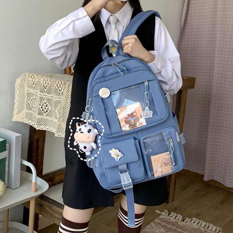 Teen Girls Backpack Adjustable Shoulder Straps Large Capacity Smooth Zipper Backpack School Bag for High School Students