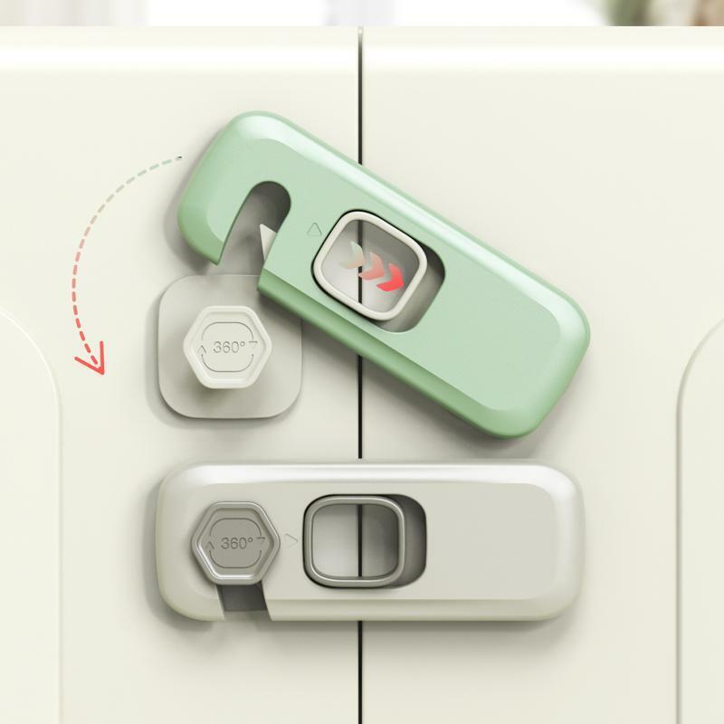 1/2 PCS Child Safety Cabinet Lock Security Protection Home Refrigerator Safety Buckle Baby Anti-Pinch Hand Drawer Door Locks