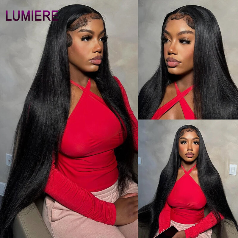 Lumiere 30 Inch 13x4 HD Transparent Straight Lace Front Wigs Human Hair Ready To Wear Glueless 4x4 Lace Closure Wig For Women