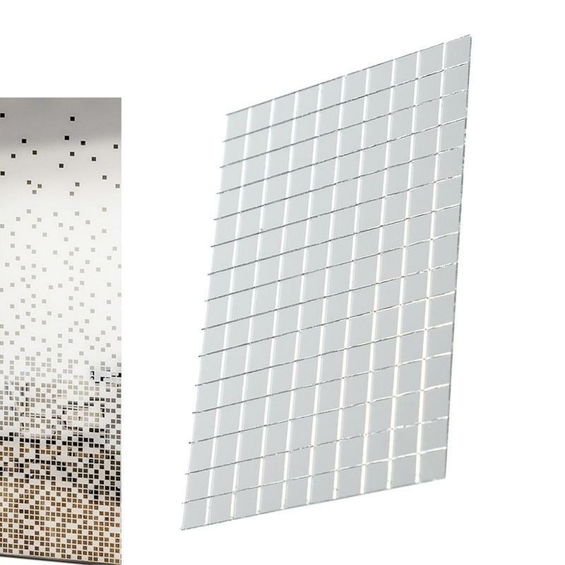 Disco Mirror Tiles Interior Decoration Easy to Clean Small Square Mirror Stickers Mosaic Tiles For Decorative Decal Craft DIY