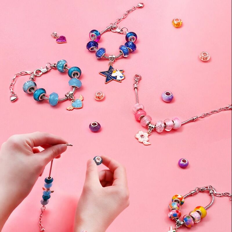 Kit de bijoux de chaîne de collier pour enfants, pendentif, breloques, bracelets, bricolage