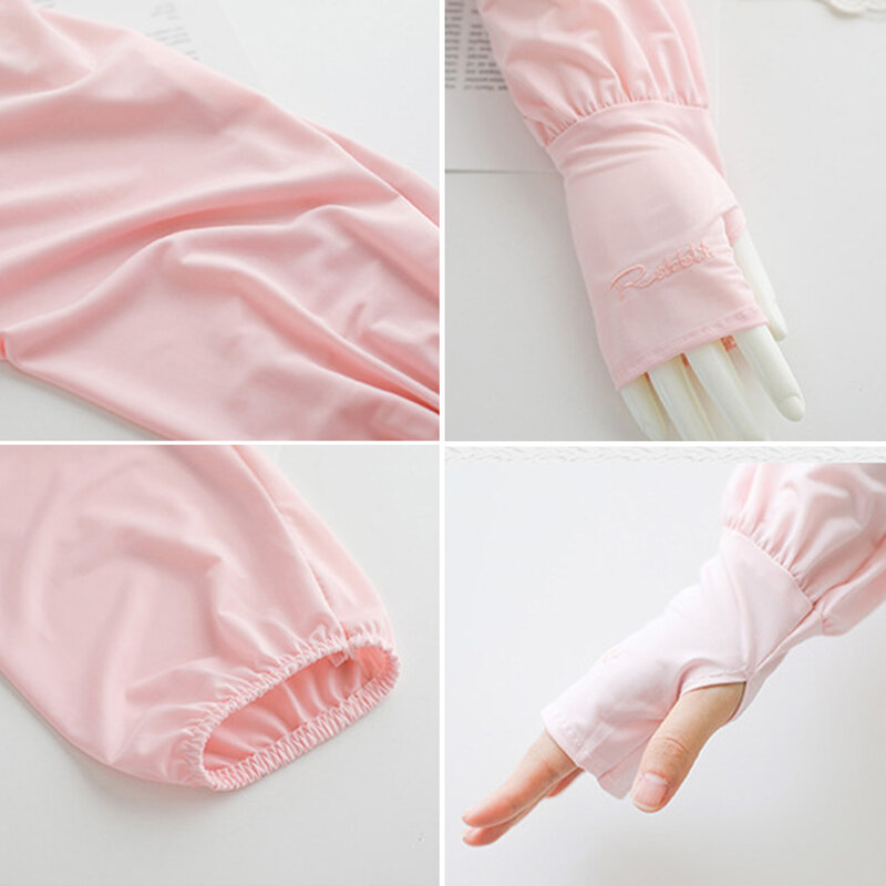 Summer Ice Silk Cuff Loose Sunscreen Windproof Dustproof Sleeves UV Protection Sweating Quick Drying Arm Cover Fingerless Sheath