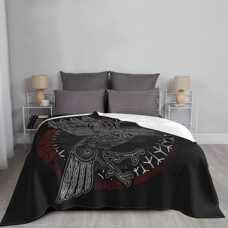 Viking raven Hugin Munin Throw Blanket Kid'S Blanket Flannel Blanket