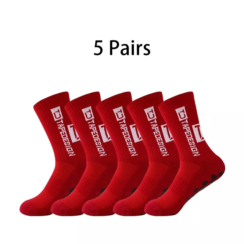 5 paia nuovi calzini da calcio a canna media fondo in Silicone antiscivolo imbottitura per asciugamano addensato calcio basket Yoga